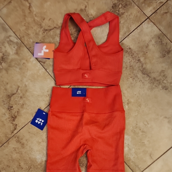 JoyLab Red Ribbed Athletic Shorts Set - Picture 3 of 3